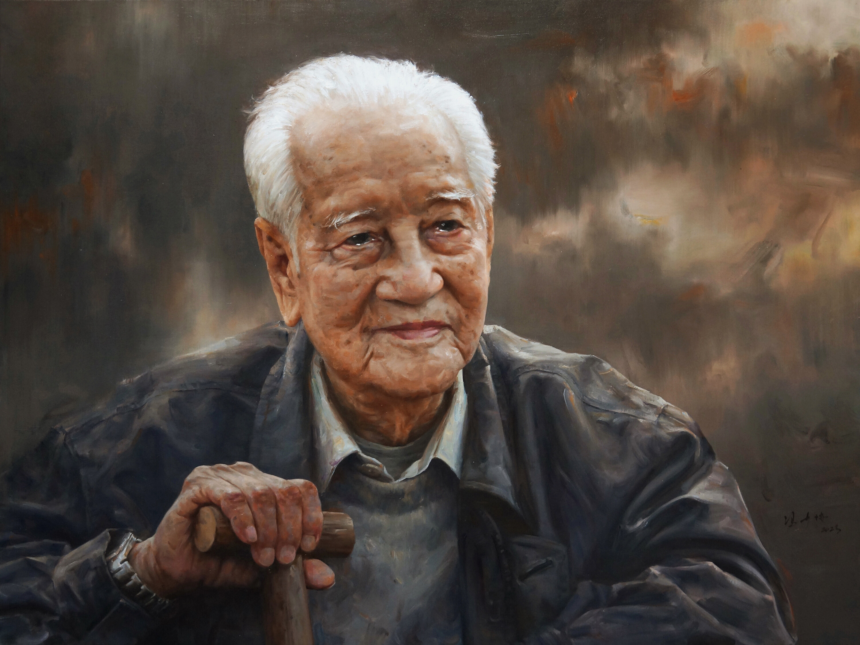 黃旭華——想起母親的牽掛 油畫(huà) 180cm×240cm 2023年 馮少協(xié)作.jpg